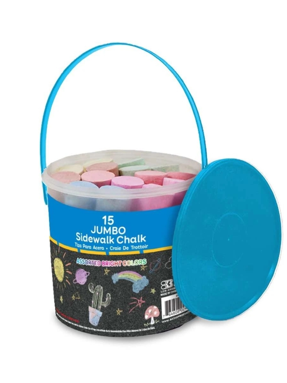 15 Jumbo Sidewalk Chalk Assorted Bright Colors Kids Outdoor Art